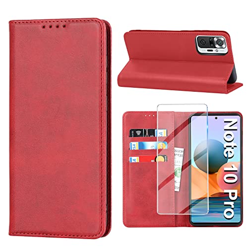 Coque de protection Note 10 Pro Max Vaki en cuir élégant et verre blindé durable
