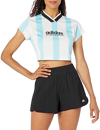 T-Shirt Adidas Tiro Cropped Tee pour femme en coton style colorblock