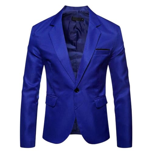 Men's Blue01 Casual Suit Jacket Single Button Blazer for Men-Royal Blue01