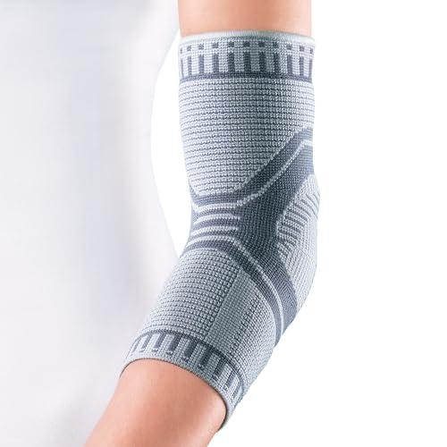 OPPO 2988 ACCUTEX Elbow Compression Sleeve - Brace for Tendonitis Pain Relief, Tennis Elbow, Golfer's Elbow, Arthritis, Workouts - for Women and Men (Gray, Large, Pack of 1)