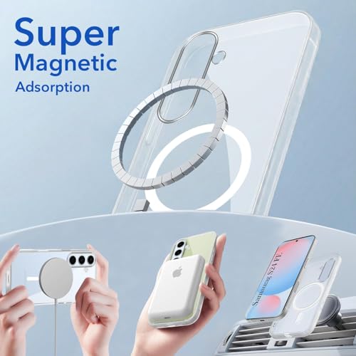 Image of Jkobi Lifetime Anti-Yellow MagSafe Compatible Clear Back Case Cover for Samsung Galaxy S24 FE (Sleek Hard Crystal | Shockproof and Camera Protection)