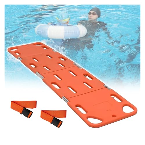 JYHHCYS 6.2ft Long Spine Board Stretcher with Backboard Straps, Waterproof Folding Light Back Board, Portable Transport Stretcher for Ambulance/Seaside/Pools, 350 Lbs Capacity