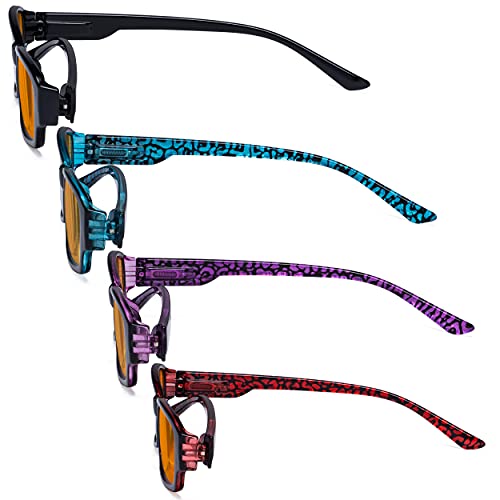 Image of Eyekepper 4-pack Blue Light Blocking Glasses for Women Orange Tinted