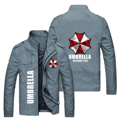 GBHUADFP Chaqueta Hombre Entretiempo Resid.ent evil，Cuello Alto Cazadora Aviador Ligera，Jacket de Invierno y Otoño para Exteriores(Blue1,M)