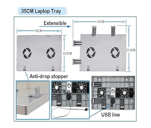 Support de clavier avec tapis de souris et ventilateur intégré pour PC - 4