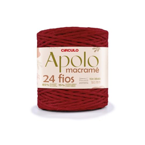 Barbante Apolo Macramê 600g Círculo – Ideal para Macramê, Crochê e Artesanato em Geral (7136-Marsala)