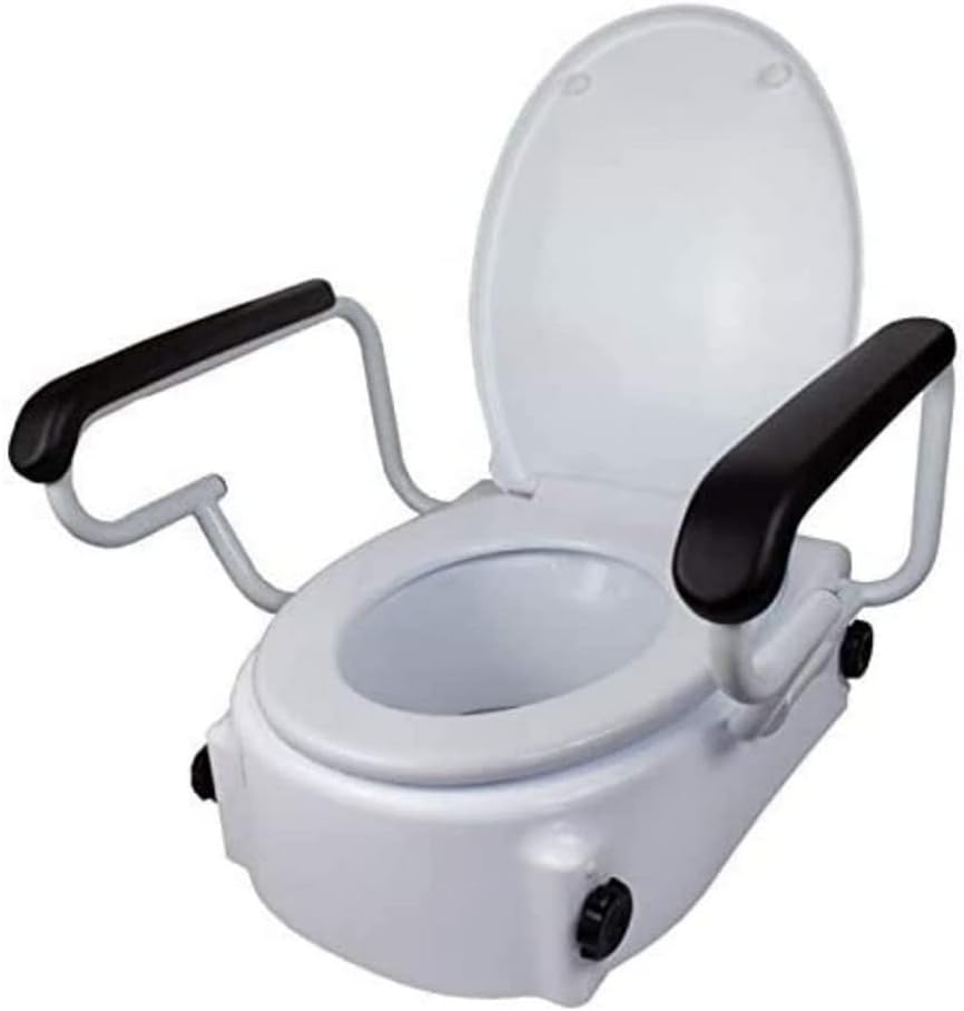 Mobiclinic, Tajo Adult Toilet Booster Seat with Lid and Armrests