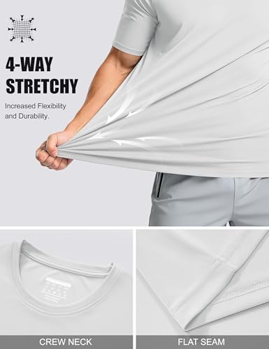 Image of MAGCOMSEN Men's Short Sleeve T-Shirt Quick Dry UPF 50+ Athletic Running Workout Fishing Top Tee Performance Shirts