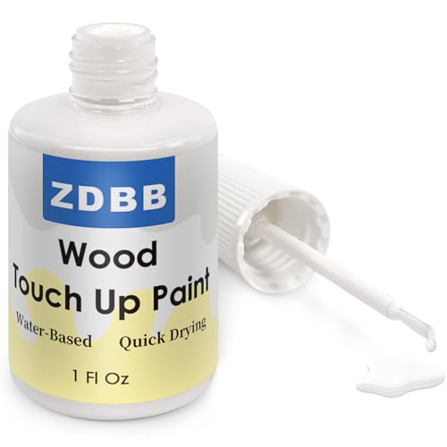 ZDBB Peinture de retouche pour bois blanc, 28,3 g - Pinceau à séchage rapide à faible odeur pour la réparation des rayures, des imperfections et des taches sur les...