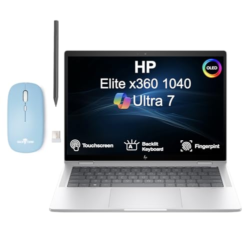 Image of HP Elite x360 1040 Business 2-in-1 Laptop 14.0 inch Touchscreen OLED 2.8K Display (Intel Ultra 7-155H, 32GB LPDDR5X, 4TB PCIe SSD, Active Pen, Backlit KB, Win 11 Pro) w /Dockztorm Wireless Mouse