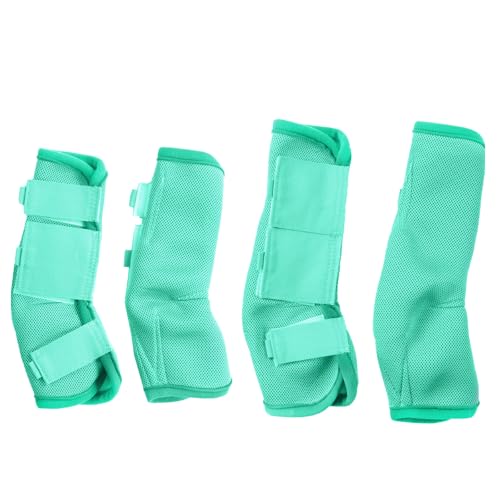 Gallopoff Fly Boots for Horses Set of 4 Non-Slip Horse Fly Boots Comfy Airflow Mesh No More Stomping & Horsefly Nuisance Green Full