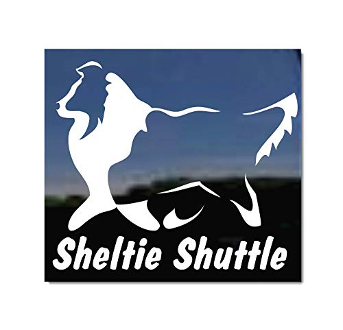 Sheltie Shuttle Vinyl Window Decal Shetland Sheepdog Dog Sticker