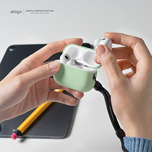 elago Silicone Case Compatible with Apple AirPods Pro 2nd Generation Case Cover Round Strap Included, Protective Case - Image 3