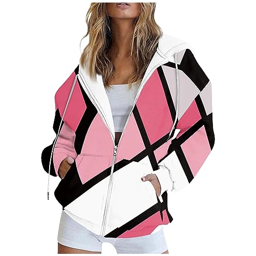 Jacken Damen Luftige Herbst Geometrisch Plus Size Jacken Langarm Tailliert...