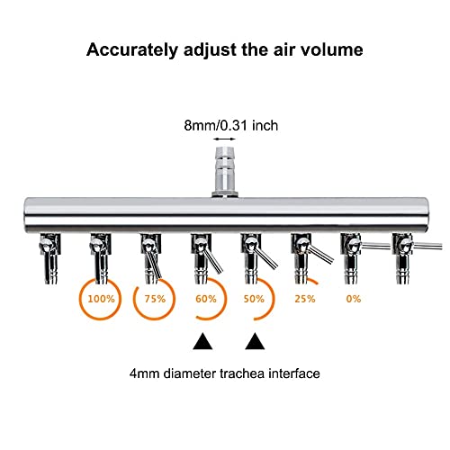 DONGKER Distributore Ossigeno Acquario,8 Vie/10