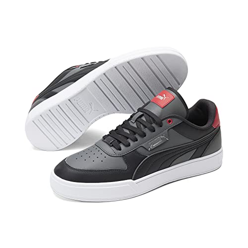 Image of PUMA Men's CAVEN DIME Sneaker, Flat Medium Gray-Flat Dark Gray-For All Time Red, 9.5