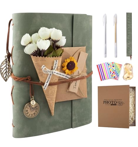 ALKALO Scrapbook Photo Album 100 Pages, 60 Pages Self Adhesive+40