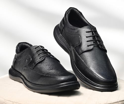 Image of LOUIS STITCH Men's Formal Derby Shoes | The Comforter Series | Ultra-Lightweight Lace-Up Shoes for Men| Perfect for Business, Formal & Occasion Wear | LSLXPDDB