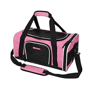 Petskd Top-Expandable Pet Carrier 18x11x11 Inches Delta American United Airline Approved, Soft-Sided Carrier for Small Cats and Dogs with Locking Safety Zippers and Anti-Scratch Mesh(Pink)