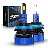 Marsauto H11 light Bulbs, 50000LM Super Bright, 1:1 Mini Size, 6500 Cool White H9 H8 Fog Lights, Plug and Play, Canbus ready, Pack of 2