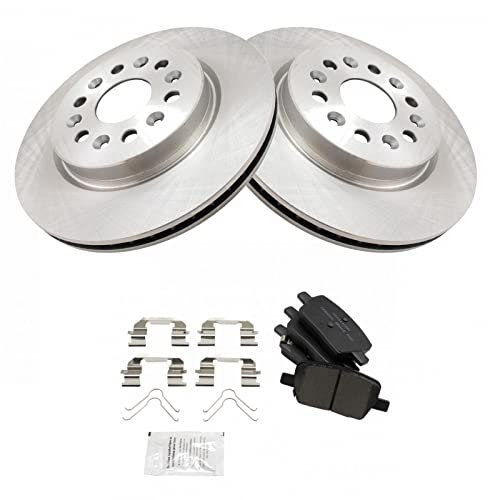 Image of TRQ Rear Ceramic Brake Pad and Rotor Set | For 17-20 Cadillac XT5 20 XT6 18-19 Buick Enclave 18-19 Chevrolet Traverse 19-20 Blazer 17-20 GMC Acadia