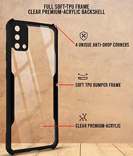 Image of Jkobi Back Cover Case for Samsung Galaxy M21s (Crystal Glass Back | Camera Protection | Shockproof Bumpers | Professional Black)
