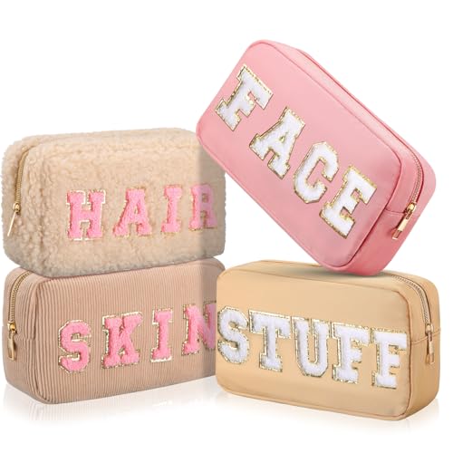 La Mejor review de Neceser victorias secret los mejores 10. 29 4 Neceseres de Nailon de Maquillaje de Fresa Neceser Cosmético con Letras Bolsas de Maquillaje Lindas de Chenilla Bolsa de Viaje con Cremallera para Adolescentes Niñas Mujeres...