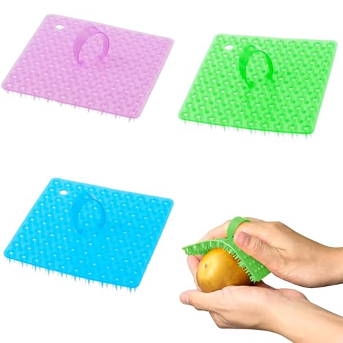 Vegetable Brush Potato Cleaning Brush 3 Pcs Multifunctional Kitchen Scrubbing Brushes Veggie Wash Brush Plastic Vegetable Scrubber for Fruits Vegetables Dish