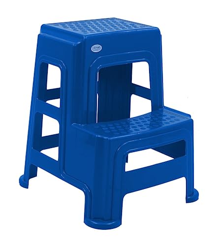 Image of SKYGLAMOUR Supreme Plastic Multi-Purpose Step Stool for Home | Office&Kitchen Use with Weight Bearing Capacity of 150 Kg |2 Step Stool for Home| Color: French Blue; Qnt: 2 Pcs.