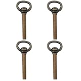 LQ Industrial 4PCS Bronze Mirror Frame Screws 78x32x8mm Mirror Frame Zinc Alloy Ring Mirror Swing Mounting Bolt Hardware Furniture Wooden Box Accessories