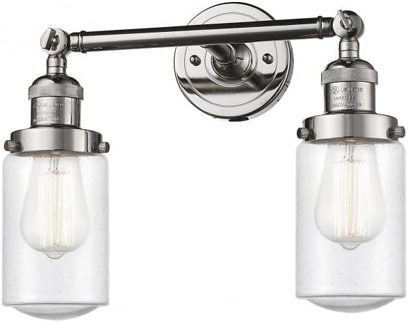 Innovations 208-PN-G314 Dover 2 Bath Vanity Light Part of The Franklin Restoration Collection, Polished Nickel