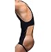 YiZYiF Men's Brief Leotard Crotchless Underwear Bodysuit Singlet Jumpsuit Shirt Black