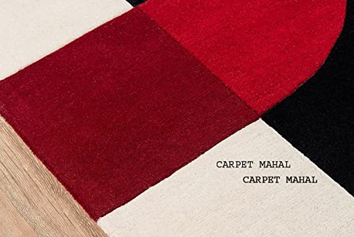 Image of Carpet Mahal Export Quality Handmade Tuffted Pure Woollen Carpet for Living Room Bedroom Size 6 x 8 feet Square (180X240 Cm) Color-Multi