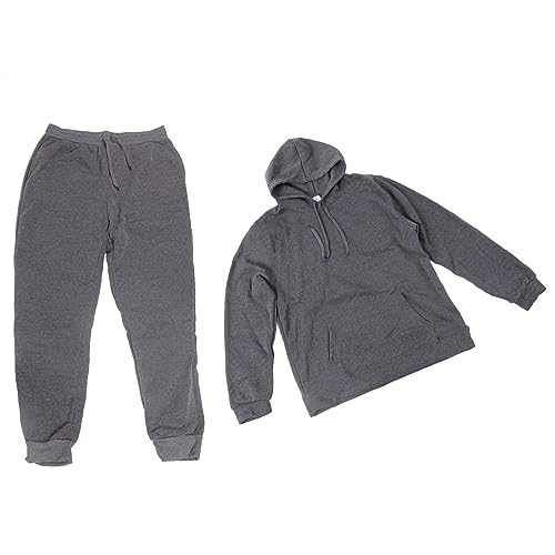 Survêtement gris foncé XXXL pour hommes : ensemble ample à capuche en polyester confortable - 2