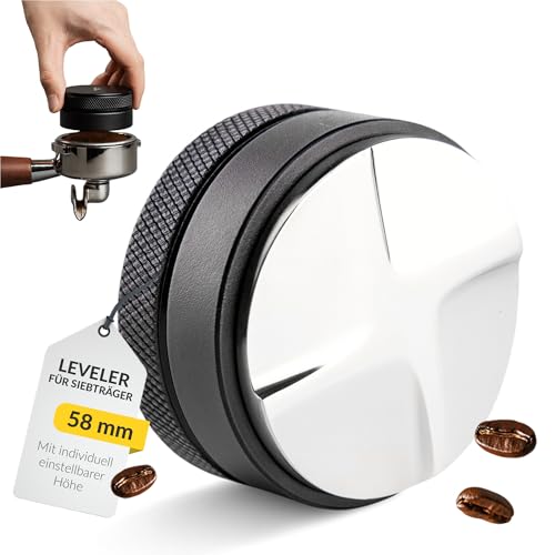 Coyooco Leveler 58mm aus Edelstahl - Einstellbarer Coffee Distributor - Kaffeeverteiler für Siebträgermaschinen - Barista Zubehör für gleichmäßige Extraktion