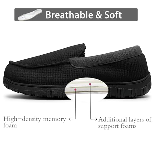 Image of shoeslocker Mens Slippers Microsuede Moccasin Memory Foam House Shoes