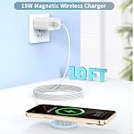[Apple MFi Certified]Long Magnetic Wireless iPhone Charger,10FT Mag Safe Charger Mag-Safe Charging Magnet Charge Pad 10Feet 2Pack for iPhone 17 Pro Max/17Pro/iPhone 16ProMax/16Plus/15/14/13/12/AirPods - Image 2