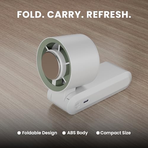 Image of SAL-TF-02 Mini Portable Fan,High-Speed TurbineHandheld Cooling Fan with Adjustable Angle,Large Battery Capacity,Cooling Modes, Stylish Design with Lanyard, Lightweight and TravelFriendly, White