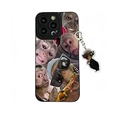 Trendy Monkey Phone Case Compatible for iPhone 16/15/14/13/12/11 ProMax With Free Keychain, Funny Monkey Drinking Drink Meme Accessories, Shockproof TPU Protective Cover (iPhone13 Mini,Black-B)