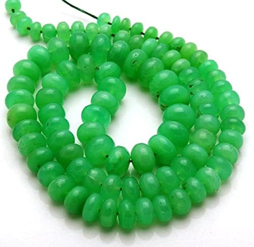 Perles de chrysoprase verte de 4.5 à 8 mm pour création de bijoux - 3