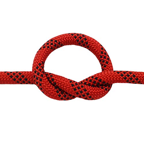 YUZENET Braided Polyester Arborist Rigging Rope (3/8 inch X 100 feet) High Strength Outdoor Rope for Rock Climbing Hiking Camping Swing, Red/Black - Thumbnail 3