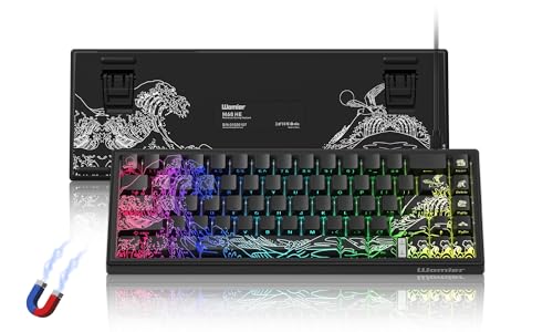 Womier M68 HE V2 Rapid Trigger Keyboard 60% Percent, Hall Effect Kanagawa Gaming Keyboard, Wired RGB Custom Mechanical Keyboard with Magnetic Switch, PBT Keycaps for Mac/Win-Black 3.0