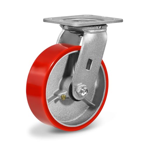 6'' Caster, Heavy Duty Industrial Swivel Caster Wheel for Platform Truck Dolly Cart (1 Pack)