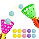 Dncvb 12Pcs Fangballspiel Kinder, Outdoor Spiele für Kinder Catch Ball Set mit 2 Startkörben und 10 Bällen, Fangball-Spiel für Jungen Mädchen, Party, Garten, Innen und Außen
