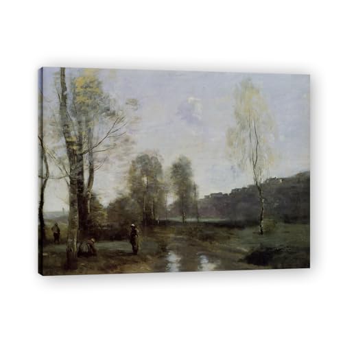 Tableau paysage français sur toile Canal en Picardie déco salon chambre