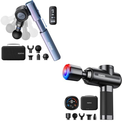 RENPHO Massage Gun with Heat and Cold + Long Handle Massage Gun