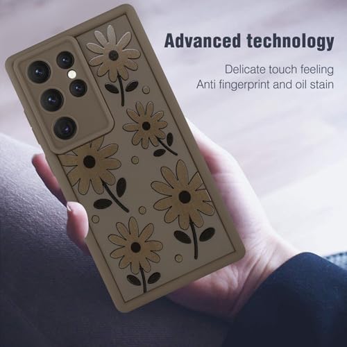 Image of Compatible with Samsung Galaxy S24 Ultra Case, Brown