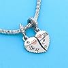 LSxAB Breloque en forme de cœur avec inscription Best Friend compatible avec les bracelets Pandora, Métal, Pas de gemme #2