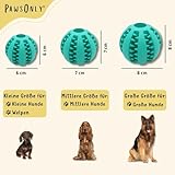 PawsOnly | Futterball für Hunde | Hundespielzeug Intelligenz | Leckerli Ball | Denkspiele | Snackball Naturkautschuk | Beschäftigung Hund | Zahnball (Klein 6 cm, Blau)