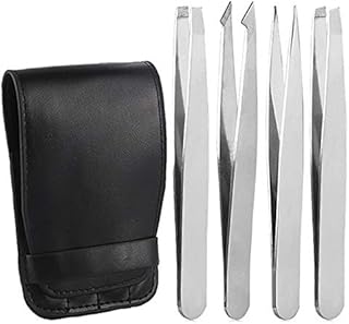 Tweezers Set, Precision Hair Tweezer Stainless Steel Facial Hair Tweezers Set for Eyebrows Plucking,Ingrown Hair Remover and Facial Hair